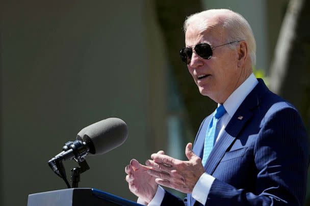 PHOTO: FILE - President Joe Biden speaks in the Rose Garden of the White House in Washington, April 18, 2023. (Susan Walsh/AP, FILE)