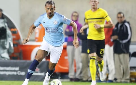 Manchester City's Leroy Sane in action at Soldier Field - Credit: GETTY IMAGES