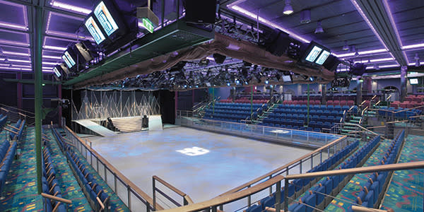 <b>Ice Skating</b> If you get bored of the sunshine and sea, head indoors on Royal Caribbean Cruises and try ice skating. Cruise ship skates are free for passengers. Skating lessons are offered for beginners and experts. Some themed skating is offered, including family skating and rock 'n' roll skating. When passengers aren't skating, the rink in Studio B is used for ice shows with professional skaters.