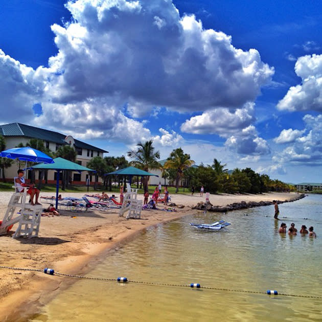 FGCU unleashes every #hashtag in the book to boast about its scenic on-campus beach.<br><br> "#Gorgeous day at #FGCU's #waterfront! #campusbeach #beach #university #sunshine #sun #clouds #blue #sky #florida #floridagulfcoastuniversity #water #beachlife #collegelife #lake #northlake #nlv #northlakevillage" - <a href="http://instagram.com/p/PkSeNOCbhY/" rel="nofollow noopener" target="_blank" data-ylk="slk:@fgcu;elm:context_link;itc:0;sec:content-canvas" class="link ">@fgcu</a>