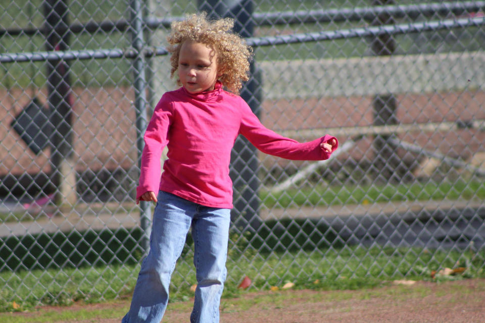 This undated photo provided by Jimmy Hoffmeyer shows his daughter Jurnee Hoffmeyer, 7, before a classmate and a teacher cut her hair on separate occasions. (Jimmy Hoffmeyer via AP)