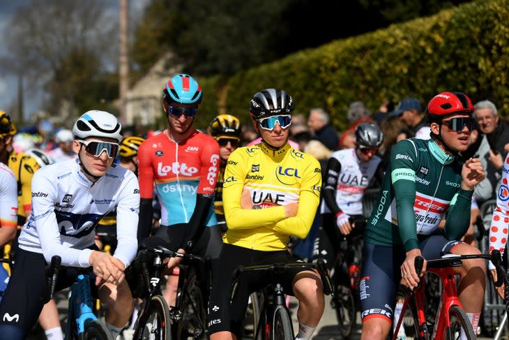 <span class="article__caption">Jorgenson joined Pogacar in the lineup this week at Paris-Nice.</span> (Photo: Alex Broadway/Getty Images)