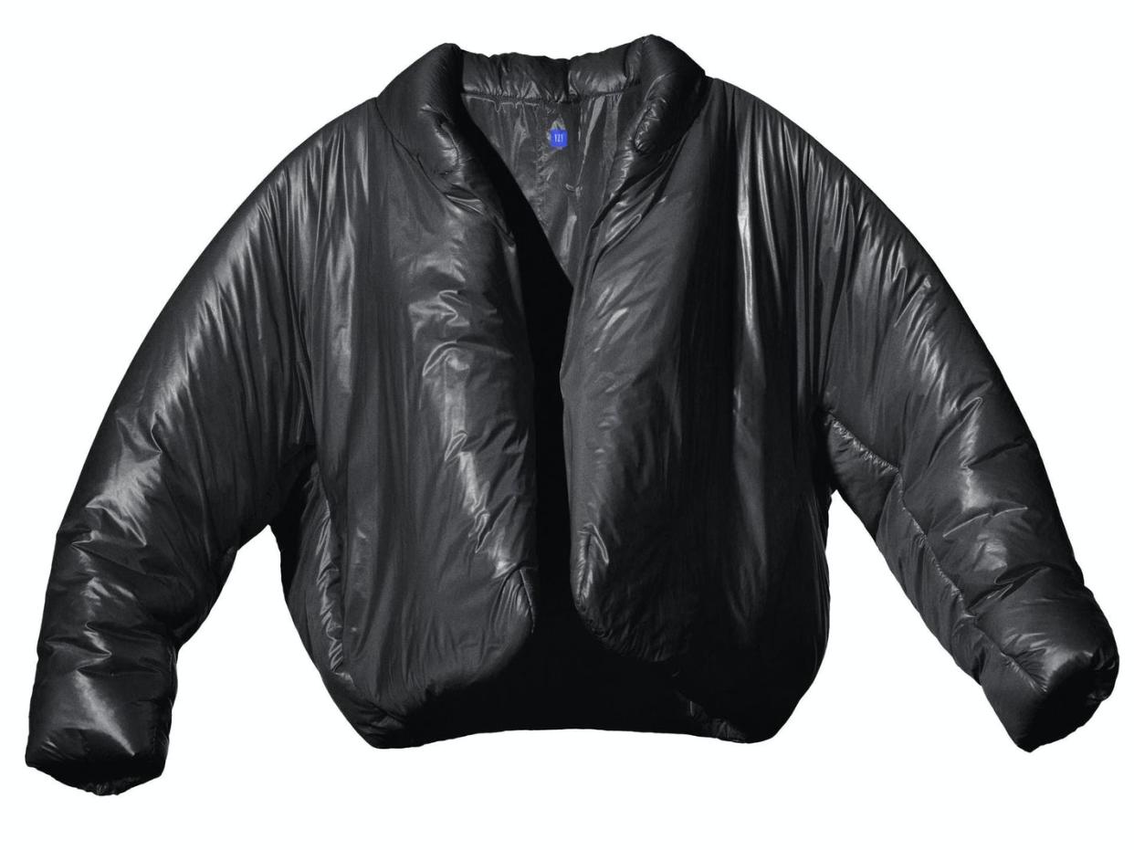 The black Yeezy Gap round jacket is Kanye West's latest design in partnership with Gap.