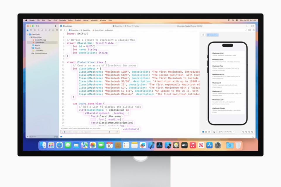 蘋果也將人工智慧帶到Xcode 16，透過Swift Assist快速輔助編寫程式碼