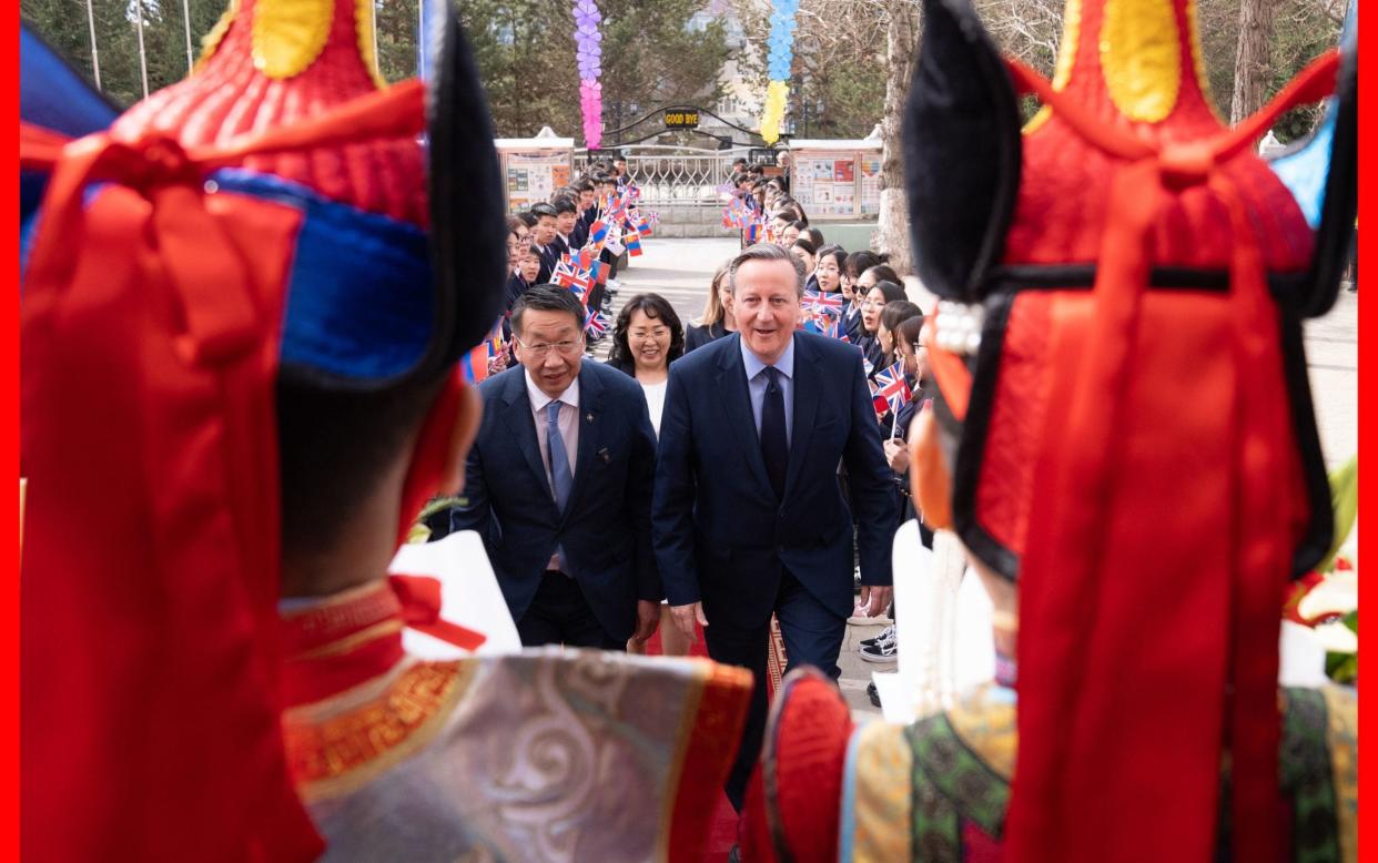 Lord Cameron at a school in Ulaanbaatar, Mongolia