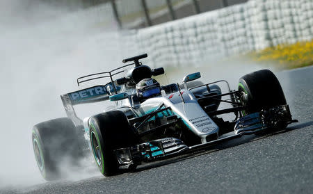 Formula One - F1 - Test session - Barcelona-Catalunya racetrack in Montmelo, Spain - 2/3/17. Mercedes' Valtteri Bottas in action. REUTERS/Albert Gea