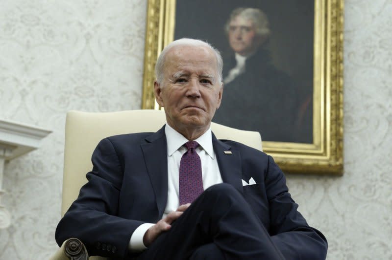 US President Joe Biden meets with Australian Prime Minister Anthony Albanese (not shown) in the Oval Office of the White House in Washington, DC on October 25. Photo by Yuri Gripas/UPI