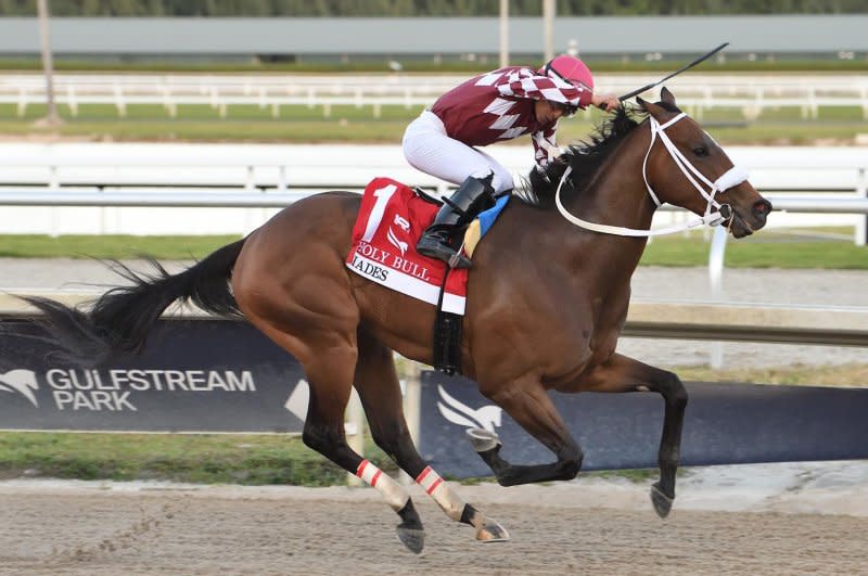 Hades, shown winning the Holy Bull Stakes at Gulfstream Park, takes one last stab at making it into the Kentucky Derby field in Saturday's Lexington Stakes at Keeneland. Photo courtesy of Gulfstream Park