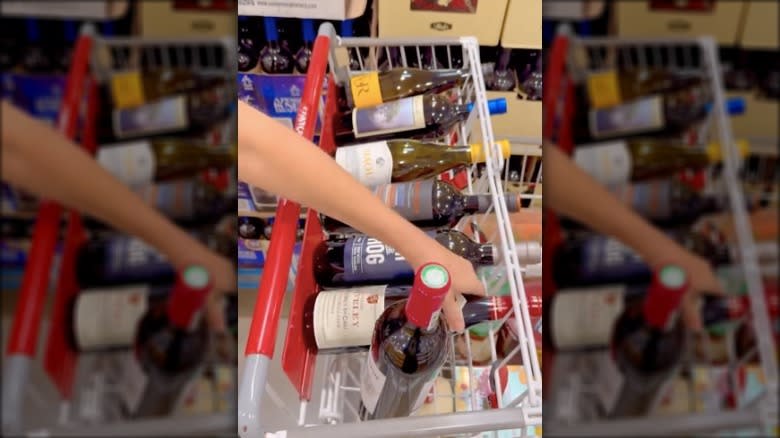 wine in Costco cart