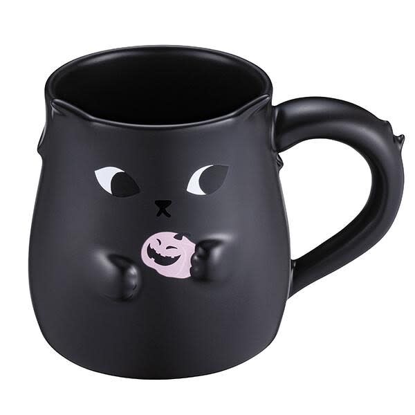黑貓粉南瓜馬克杯，售價$580。容量：12OZ
