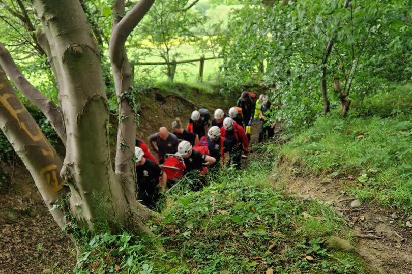 Mountain Rescue were called out on Wednesday to rescue a man who had fallen down a ravine