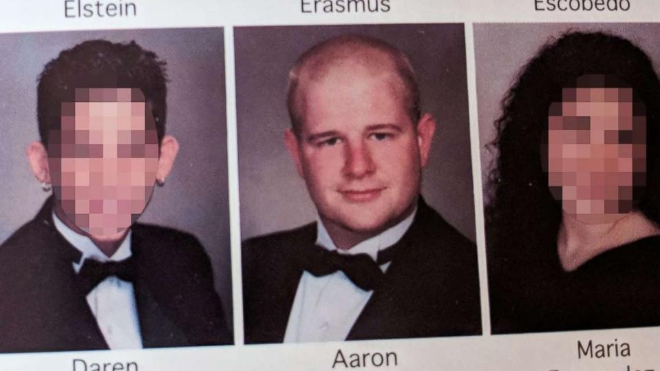 PHOTO: Aaron Feis is pictured in this 1999 yearbook from Marjory Stoneman Douglas High School. (Courtesy Ryan Mackman)