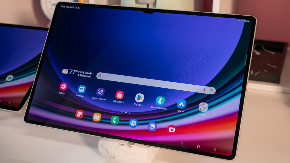 The Samsung Galaxy Tab S9 Ultra home screen