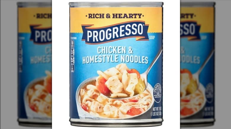 can of Progresso chicken noodle soup