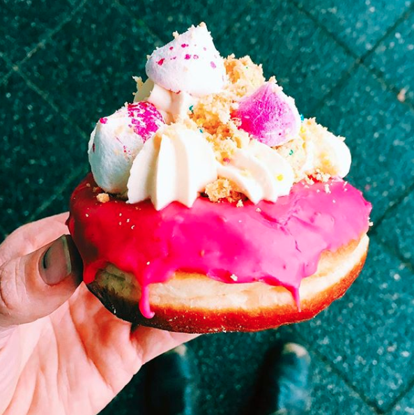 Topdupdonuts in Perth are launching the raspberry birthday cake doughnut. Source: Instagram / Topdupdonuts