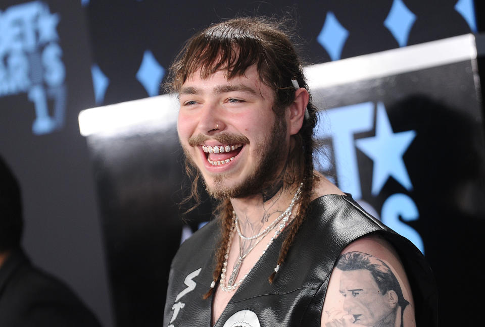 Rapper Post Malone attends the 2017 BET Awards at Microsoft Theater in Los Angeles. (Photo: Jason LaVeris/FilmMagic)