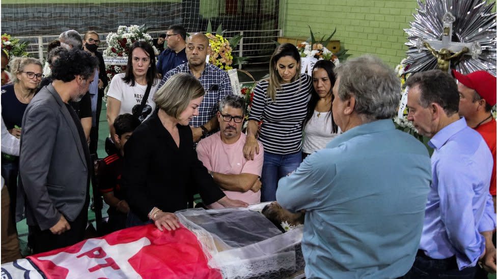 Funeral del militante del PT Marcelo Arruda en Foz de Iguaçu