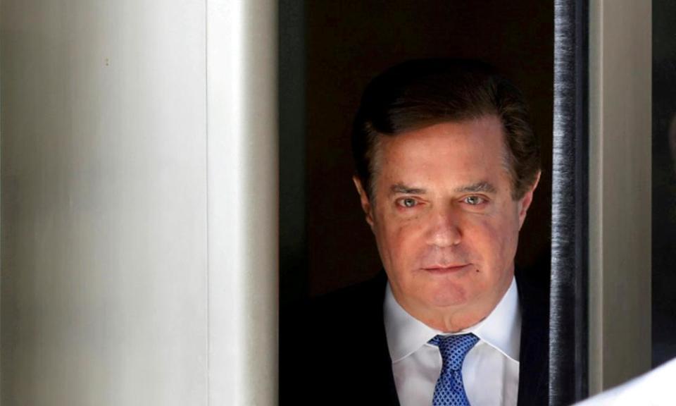 Paul Manafort leaves court in Washington in February.