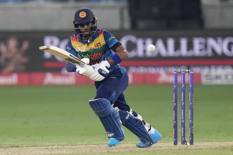 Sri Lanka Pathum Nissanka bats during the T20 cricket match of Asia Cup between Bangladesh and Sri Lanka, in Dubai, United Arab Emirates, Thursday, Sept. 1, 2022. (AP Photo/Anjum Naveed)