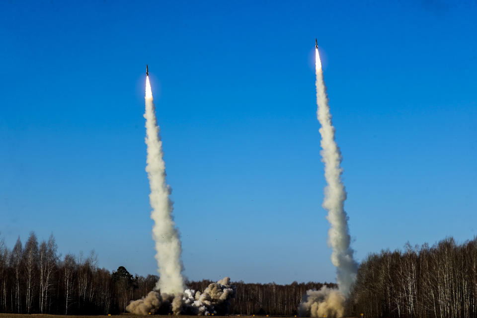 Russia, Belarus joint military drill continue (Anadolu Agency via Getty Images)