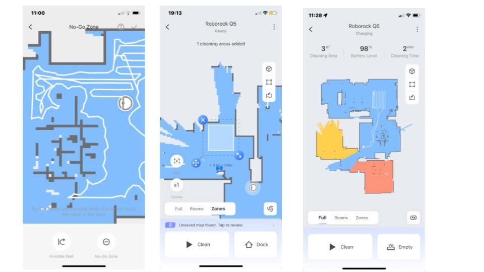 setting cleaning zones with the roborock q5
