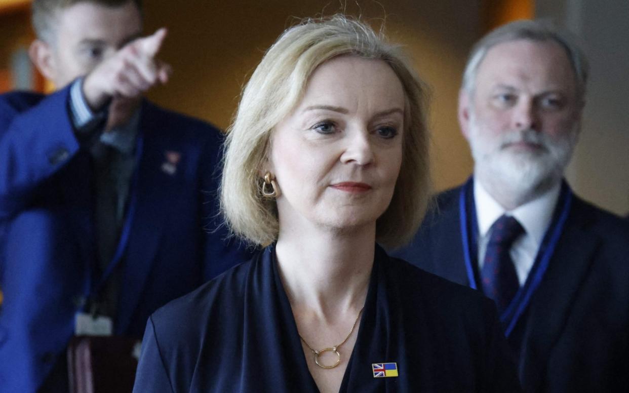 Liz Truss arrives at the United Nations in New York on Tuesday. The Prime Minister has ruled out the prospect of free trade talks between the UK and US any time soon - Ludovic Marin/AFP via Getty Images