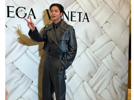 路雲一身黑色皮衣褲帥氣出席BOTTEGA VENETA台北101旗艦店開幕活動。黃于珊攝