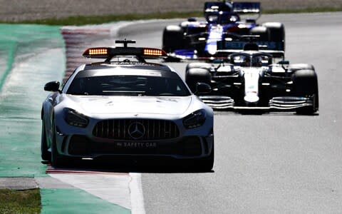 The safety car leads the race during the F1 Grand Prix of Spain at Circuit de Barcelona-Catalunya on May 12, 2019 in Barcelona, Spain - Credit: Mark Thompson/Getty Images