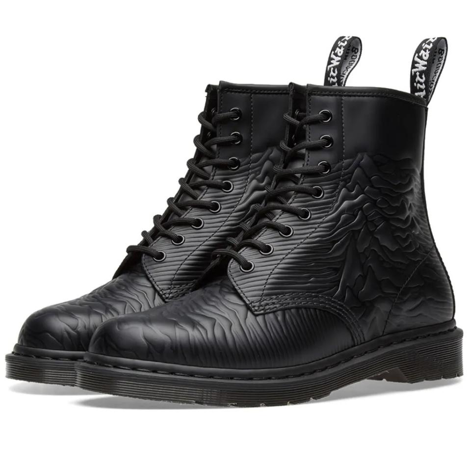 Dr. Martens, Dr. Martens collaborations, Dr. Martens collab, Docs, Joy Division, 1460 boots, lace-up boots, unknown pleasures, 