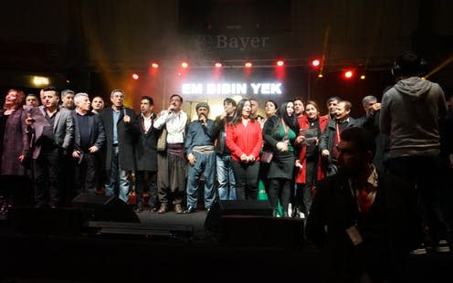 <span class="caption">A concert for Kurdish unity held in Germany in early January. </span> <span class="attribution"><span class="source">K.Sido/GfBV-archiv</span></span>