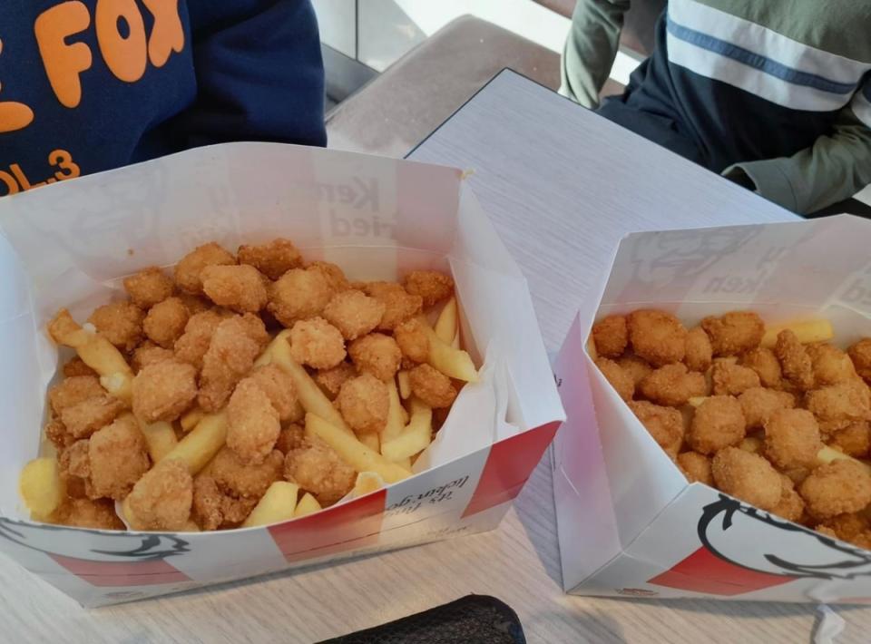 KFC's Kentucky Snack Boxes filled with popcorn chicken and fries