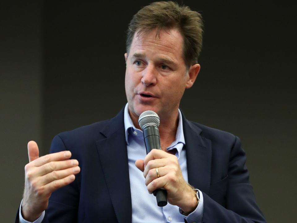 Sir Nick Clegg at a fringe event during the Liberal Democrats' annual conference in Brighton: PA