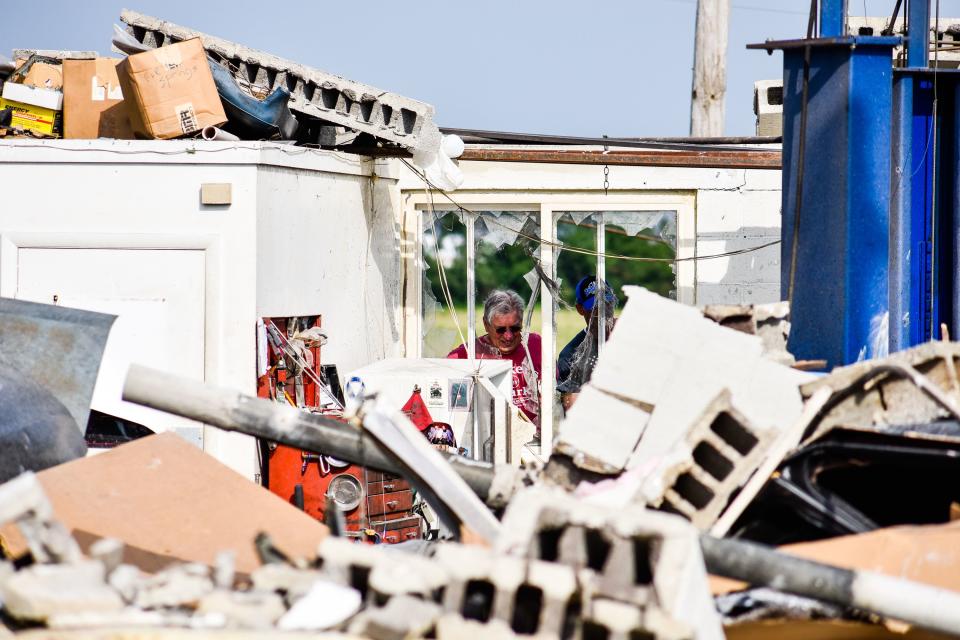 The destruction remains Tuesday, May 28 after Recreated Automotive at the intersection of Brookville Pyrmont Road and Johnsville Brookville Road was destroyed by tornadoes Monday night in Brookville. Streets were blocked for downed trees, power lines and debris scattered through the neighborhoods. WHIO File