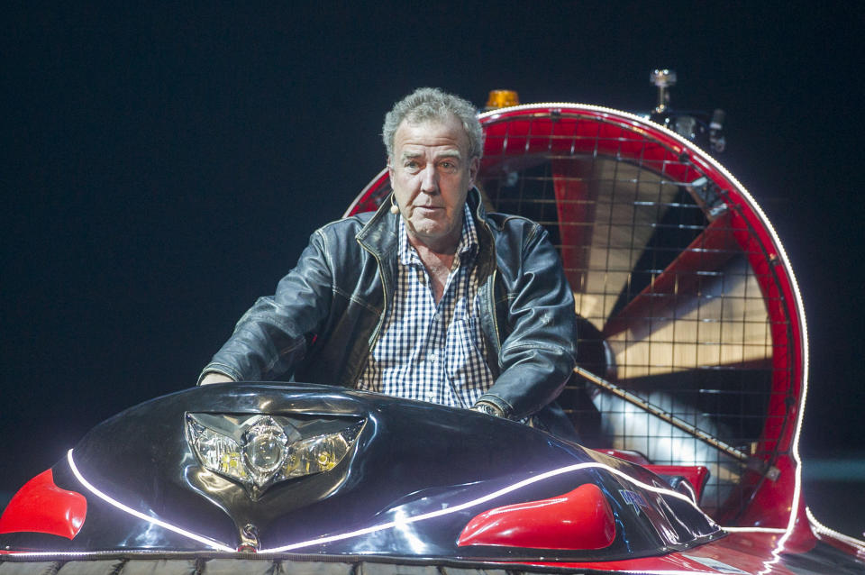 Jeremy Clarkson during the opening night of Clarkson, Hammond and May Live at the Odyssey Arena in Belfast.