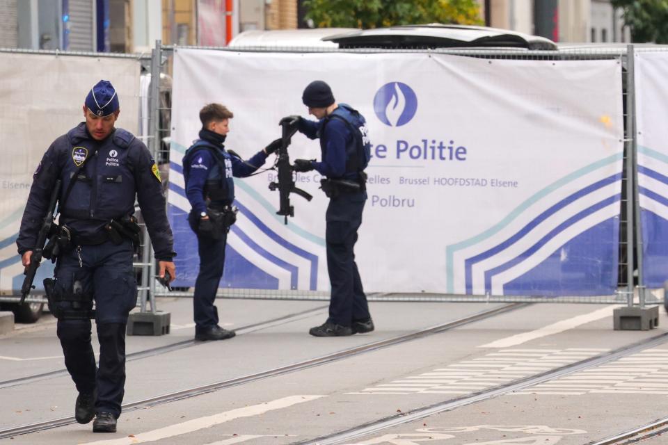 The suspect fled the scene after the shooting as a football match between Belgium and Sweden was about to start (EPA)
