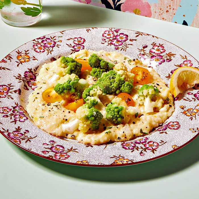 Squash and Rice Grits with Romanesco