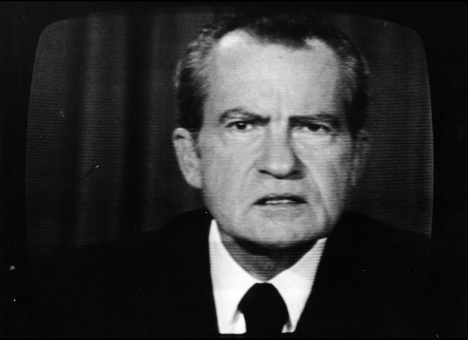 President Richard Nixon wants to require employers to cover their workers and create federal subsidies to help everyone else buy private insurance. The Watergate scandal intervenes. (Photo by Keystone/Getty Images)