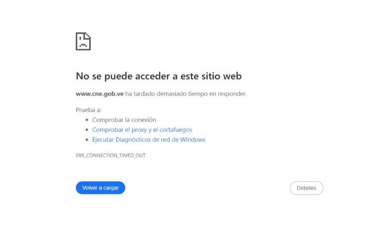 La página web del Consejo Nacional Electoral de Venezuela permanece caída desde el anuncio de los resultados