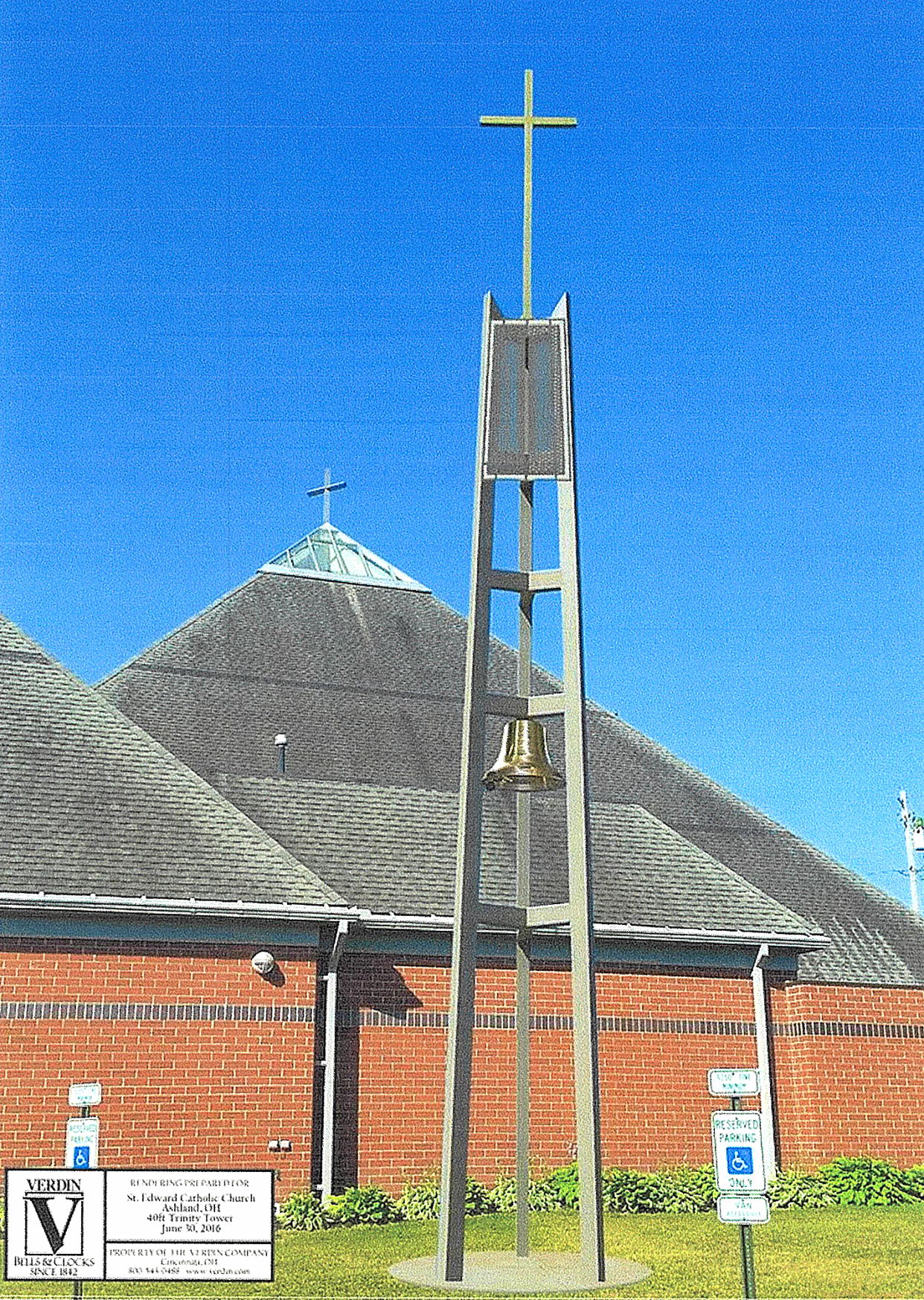 This is a rendering of what the bell at St. Edward Church in Ashland will look like when erected sometime after Jan. 1.