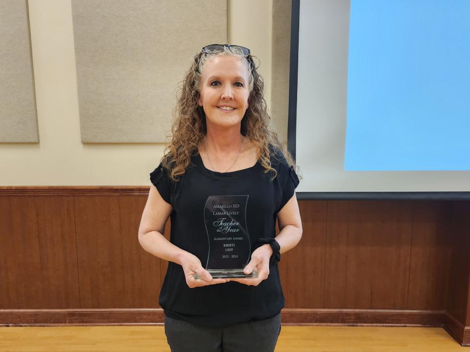 AISD announces and awards their 2024 Primary Teacher of the Year, Kristi Leff, during their Lamar Lively Teacher of the Year breakfast held Friday morning at the Polk Street Methodist Church Grand Hall.