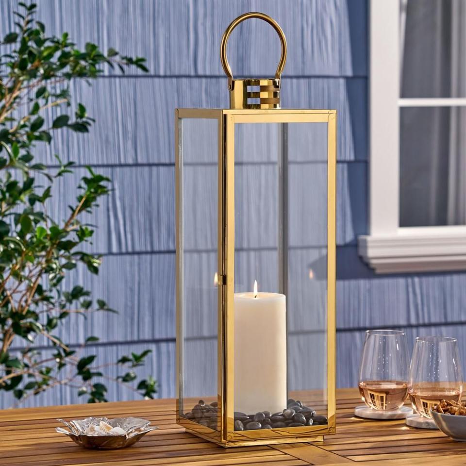 Hawkeye Gold Candle Stainless Steel Lantern