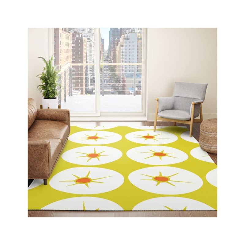 Mid-Century Modern 1950's Cocktail Martini Olives Pattern Rug