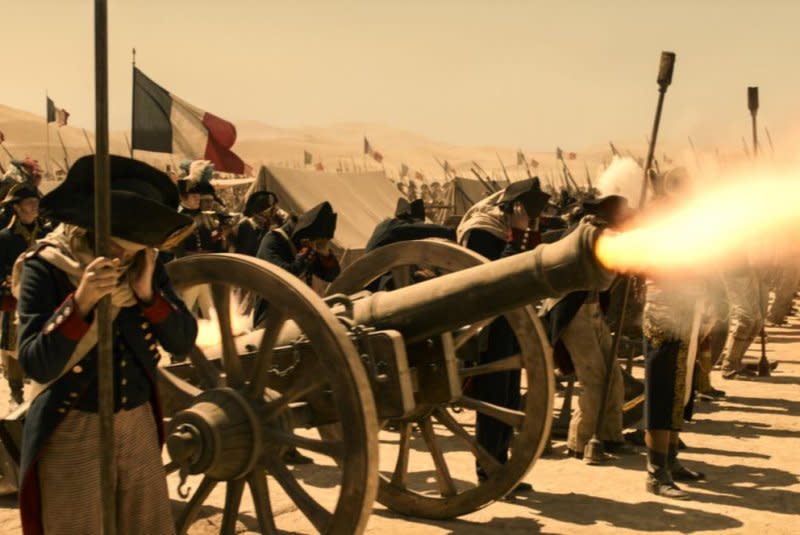 "Napoleon" features especially brutal cannon fire. Photo courtesy of Sony Pictures