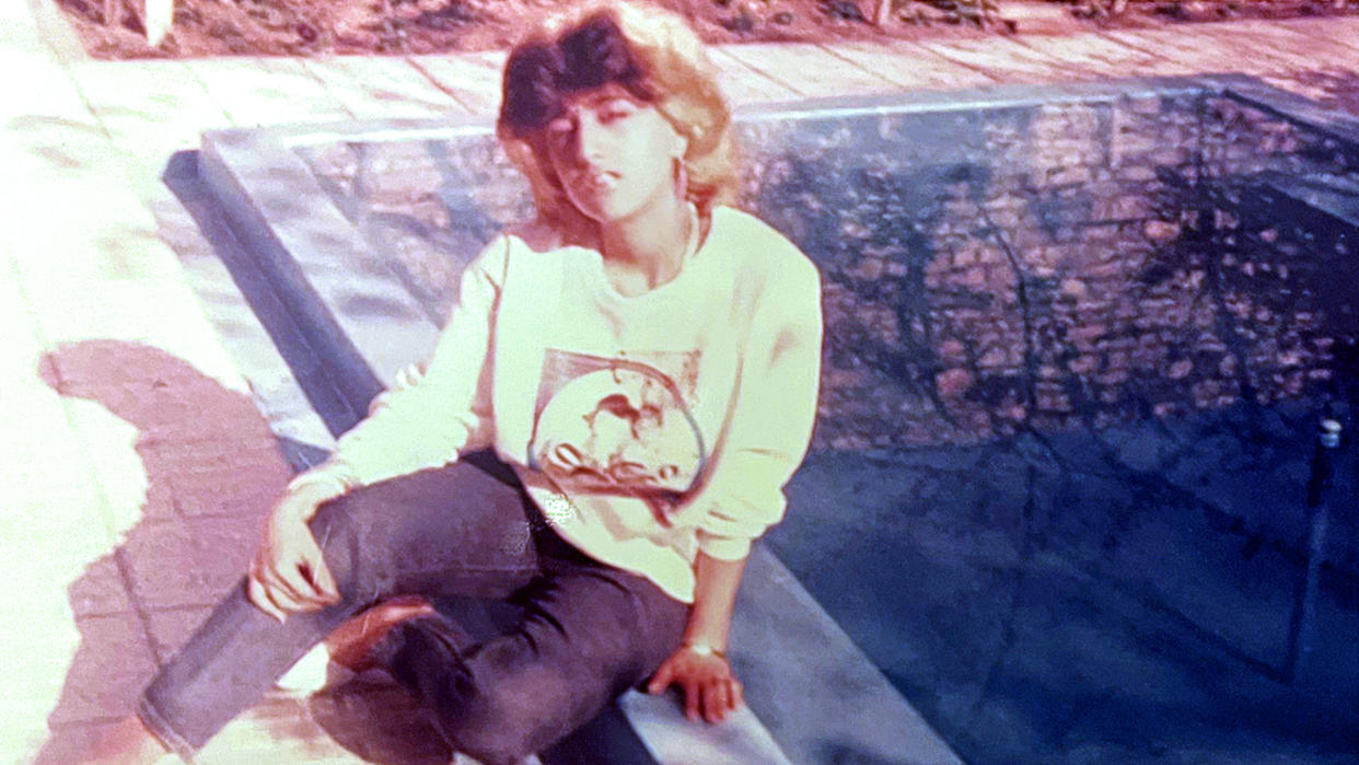 Lily Moayeri in the 1980s, wearing her beloved Culture Club sweatshirt. (Photo courtesy of Lily Moayeri)