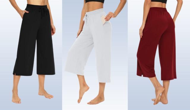 Cotton Jersey Knit Women's Capri Leggings Pants (Tropical Punch, Large)