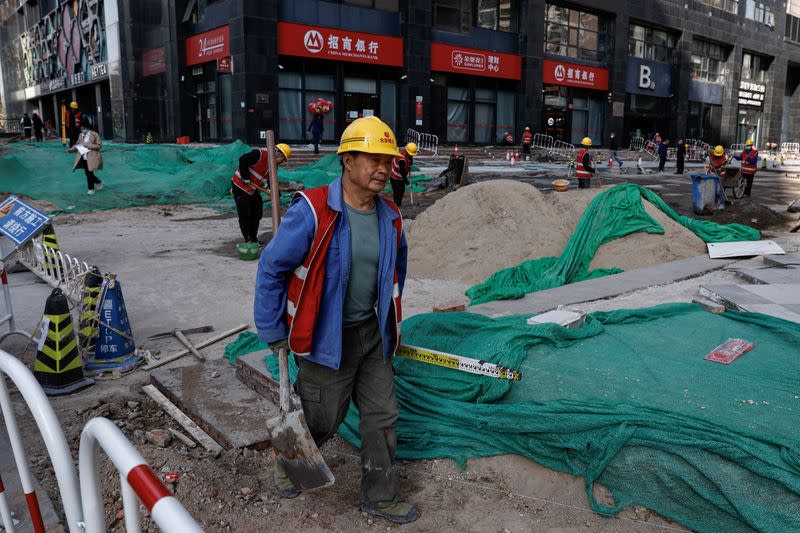 Worker at a construction site in Beijing