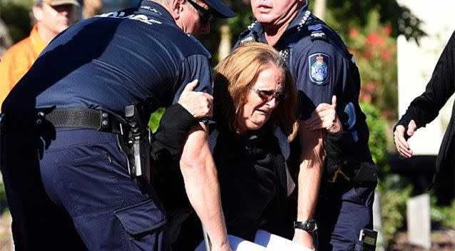 Alice Boraso, who lost the roof of her house in the storm. Photo: AAP