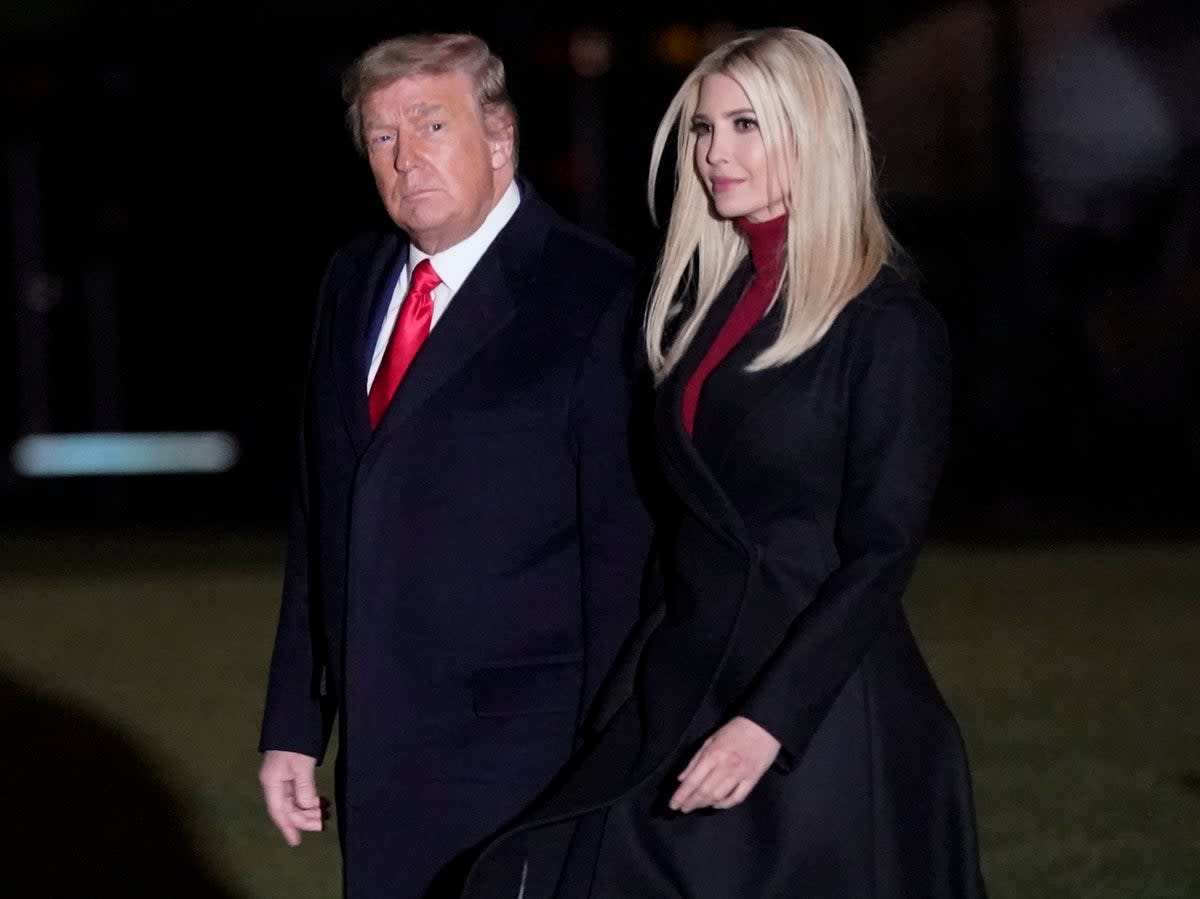 Donald Trump and daughter Ivanka Trump walk to Marine One on the South Lawn of the White House on 4 January 2020 in Washington, DC (Drew Angerer/Getty Images)