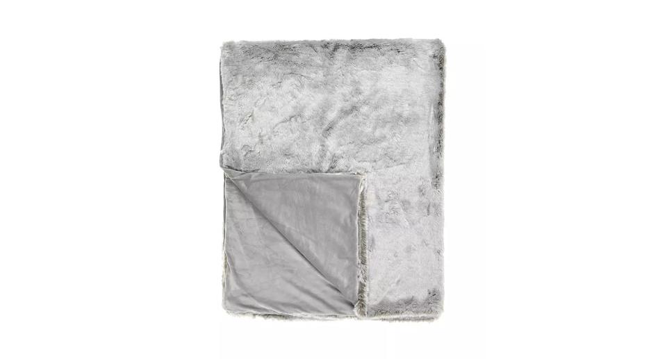 John Lewis & Partners Faux Fur Throw, Ice Grey (John Lewis & Partners)