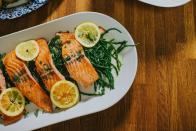 <p>Fatty fish, such as salmon, anchovies, tuna and mussels are all excellent sources of omega-3 fatty acids, and have been suggested to prevent the buildup of plaque in your arteries. This promotes blood flow to all the important areas of the body during sex.</p><p>Foods that are rich in omega-3 polyunsaturated fatty acids are also shown to help increase testosterone levels in men, and this crucial hormone plays a big part in sex drive and performance.</p>